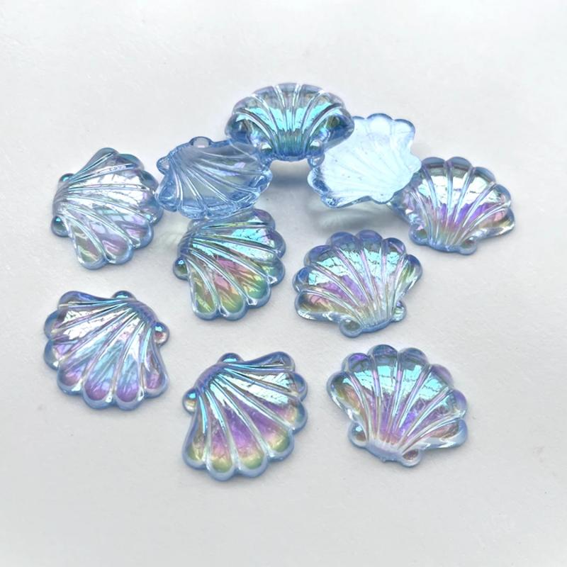 10 Pieces 27*22mm Beautiful AB Color Shell Crystal Rhinestone Flat Back Scrapbook Shell Crystal Rhinestone