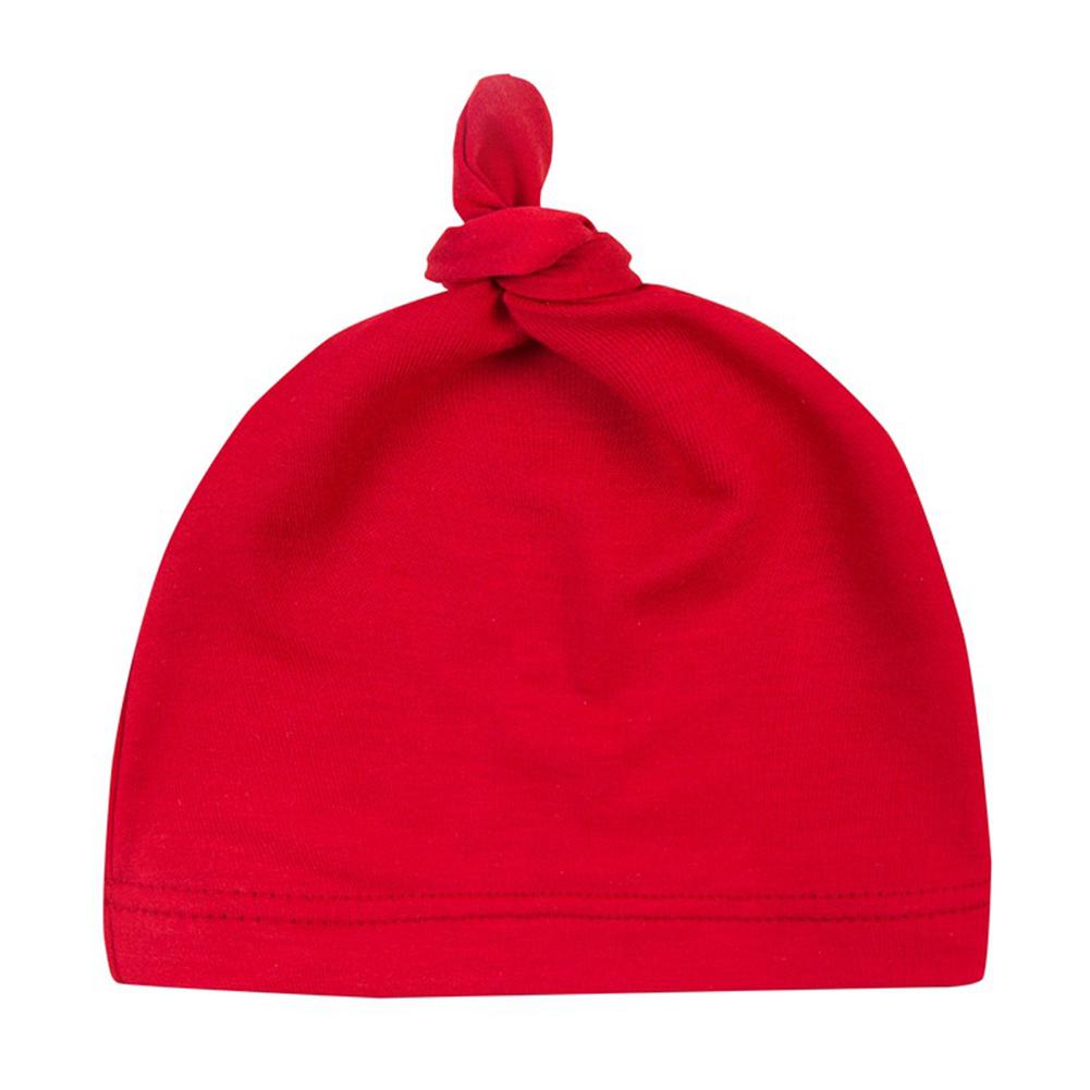 Cotton Coloured Knotted Hats Newborn Solid Color Adjustable Knot Cap