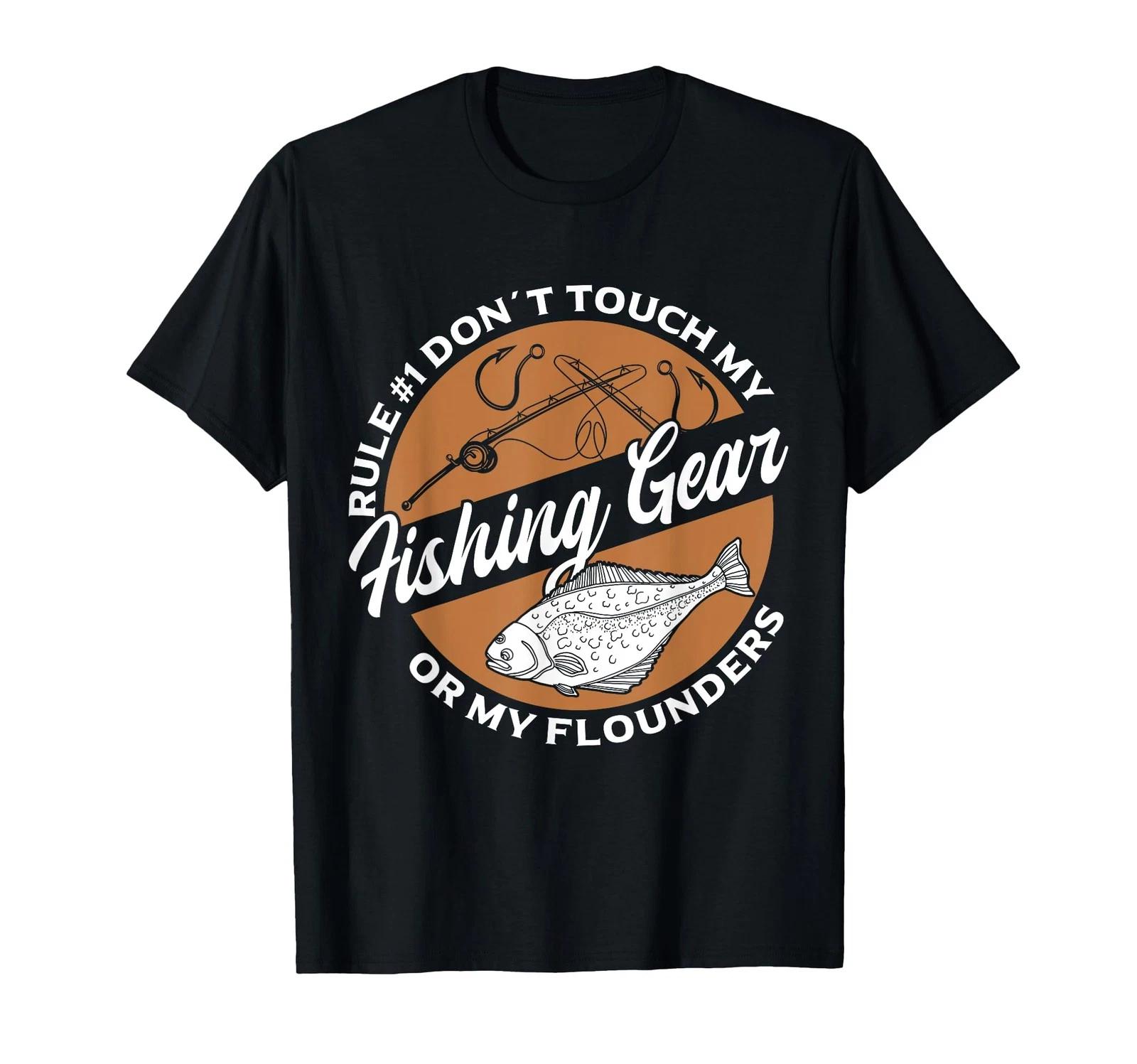 

Flounder Fishing Rod Lure Fishing Net Flounder Fisherman T-Shirt_ L