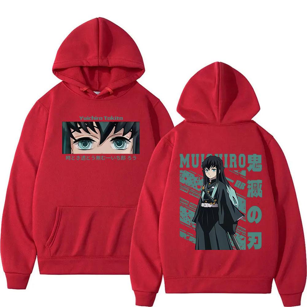 Anime Demon Slayer Grafická Mikina s Kapucí Muichiro Tokito Módní Pulovr Mikina Pánská Dámská Podzim Zima Mikiny Streetwear
