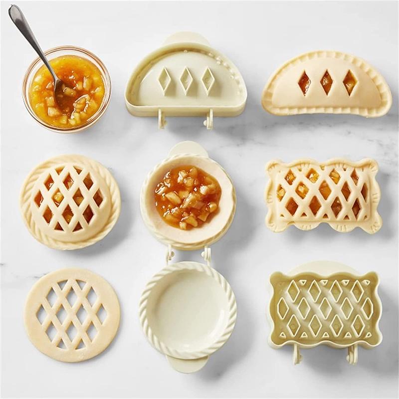 3Pcs Classic Mini Hand Pie Molds One Press Autumn Cottage Pie Set For Diy Baking, Dough Presser Pocket Pie Molds For Christmas