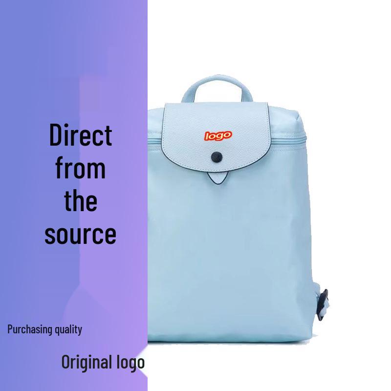 French Dragon Inlay Waterproof Nylon Backpack with Phone and ID Pocket - Women's Casual Street Style