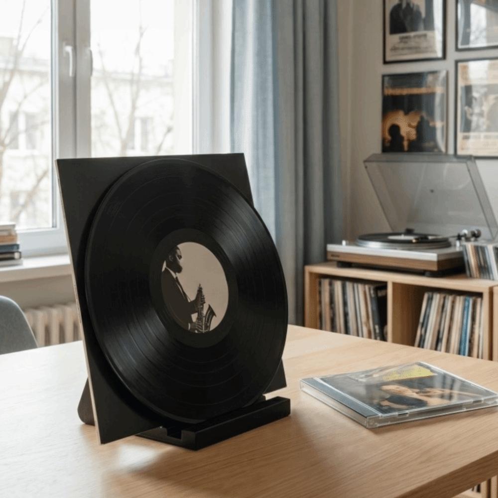 Slanted Support Vinyl Record Stand Plastic Vinyl Record Display Rack Studio Decor