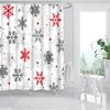 Merry Christmas Shower Curtains New Year Santa Bathroom Decor Bath Curtain Cartoon Snowman Elk Bath Bathroom Curtains