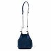 [Assob] Water Proof Suede Mini Draw String Shoulder Drawstring Bag, Navy