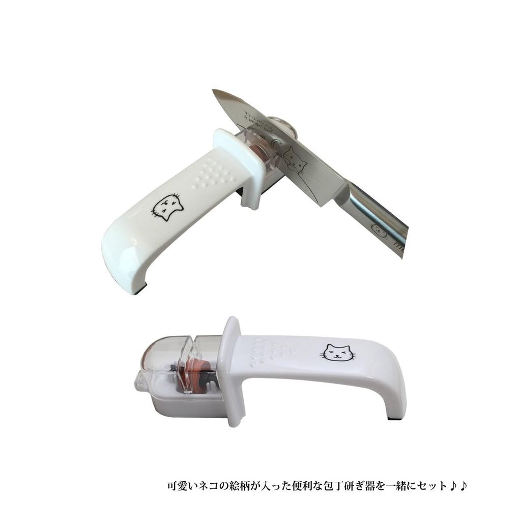 Merpere Cat Santoku Knife Pair Set Cat Design with Knife [Original Sharpener]