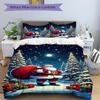3Pcs Santa Claus Gifts Bedding Set Quilt Cover Pillowcase Home Christmas Xmas Halloween Gift 1 Duvet Cover 2 Pillowcase S921205