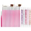 5/20Pcs Nail art Pinsel Design Spitze Malerei Zeichnung Carving Punktierung Stift FlatFan Liner Acryl Gel UV Polnischen maniküre Werkzeuge
