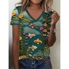 Casual V-neck Top Women's Short Sleeves Loose Comfortable T-Shirts Women’s