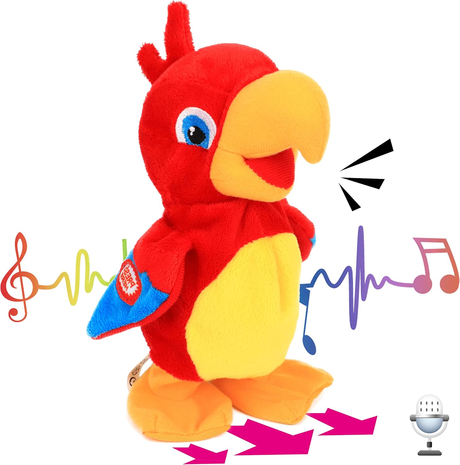 

Hopearl Говорящий попугай Повторяет Сказанное Бегающий Электрический Интерактивный Анимированный Игрушка Говорящая Плюшевая Игрушка Вечеринка по случаю дня рождения для малышей День рождения, 20 см Parrot