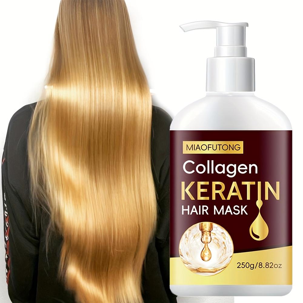 Masque Capillaire Kératine Traitement Revitalisant Profond pour Cheveux Secs Abîmés Réparation Hydratant