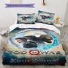 Name Custom God of War Pattern Bedding Set Quilt Cover Pillowcase Home Decor Gift (1 * Duvet Cover + 2 * Pillowcase, Without Core)