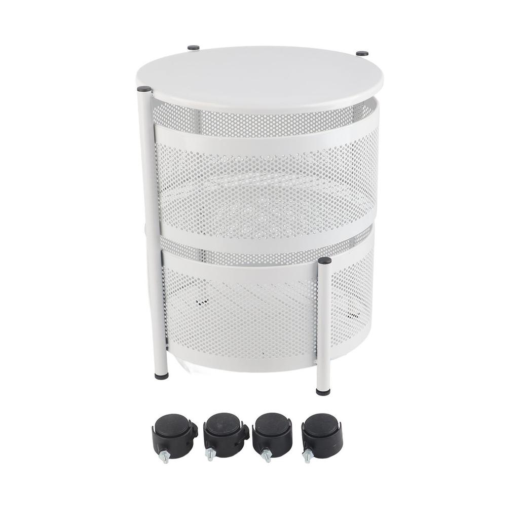 Kitchen Storage Rotatable Rack Stable Metal Revolving Basket with Wheels for Fruit VegetableSquare