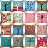 Creative Children's Art Print Pillowcases, Oil Painting Tree Cartoon Style Homewares, Sofa Cushions and Waist Pillowcases