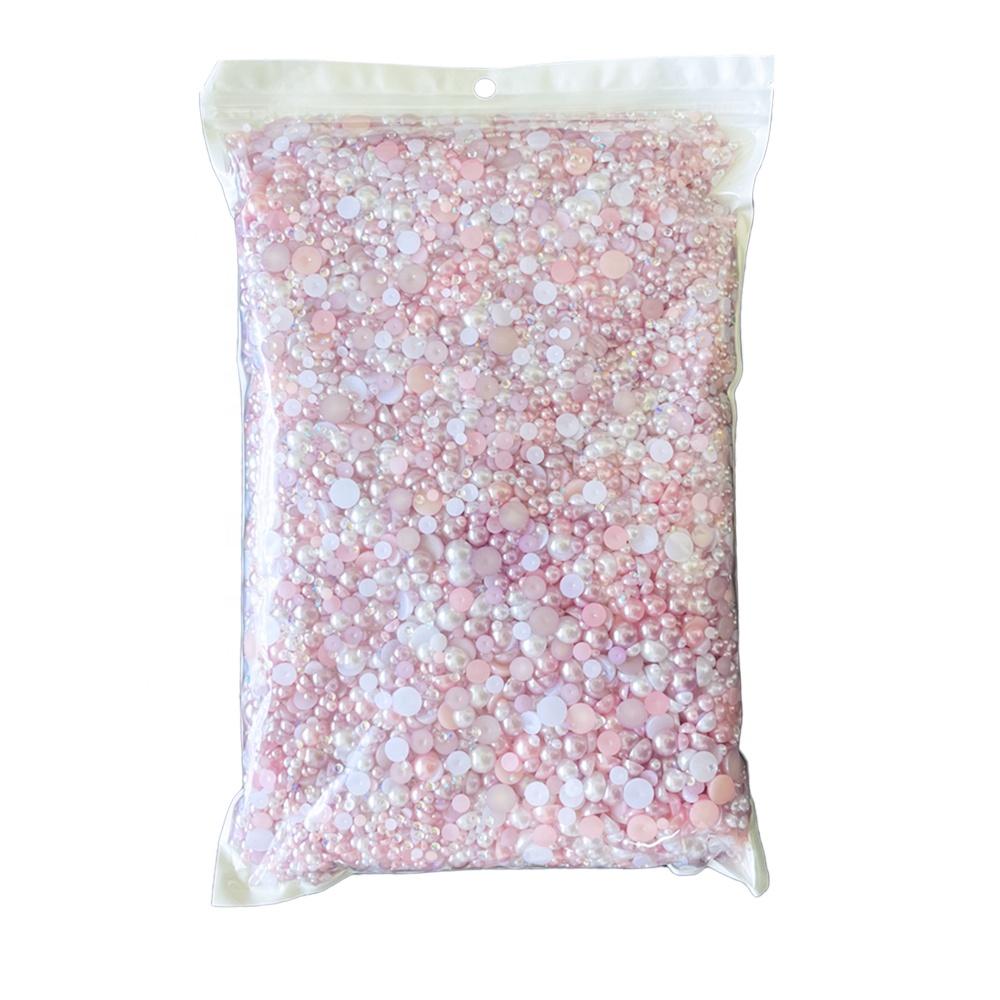 Yantuo 1000g Mixed Packaging Flat Back Pearls Resin Rhinestone Jelly Rhinestones Bulk Abs Loose Pearl for DIY Decoration