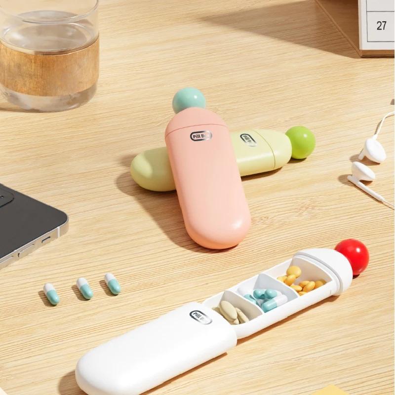 1 Stück tragbare Reise-Medikamentenbox mit drei Fächern, kompakter, langlebiger Aufbewahrungsbehälter für Tabletten, Vitamine und Nahrungsergänzungsmittel