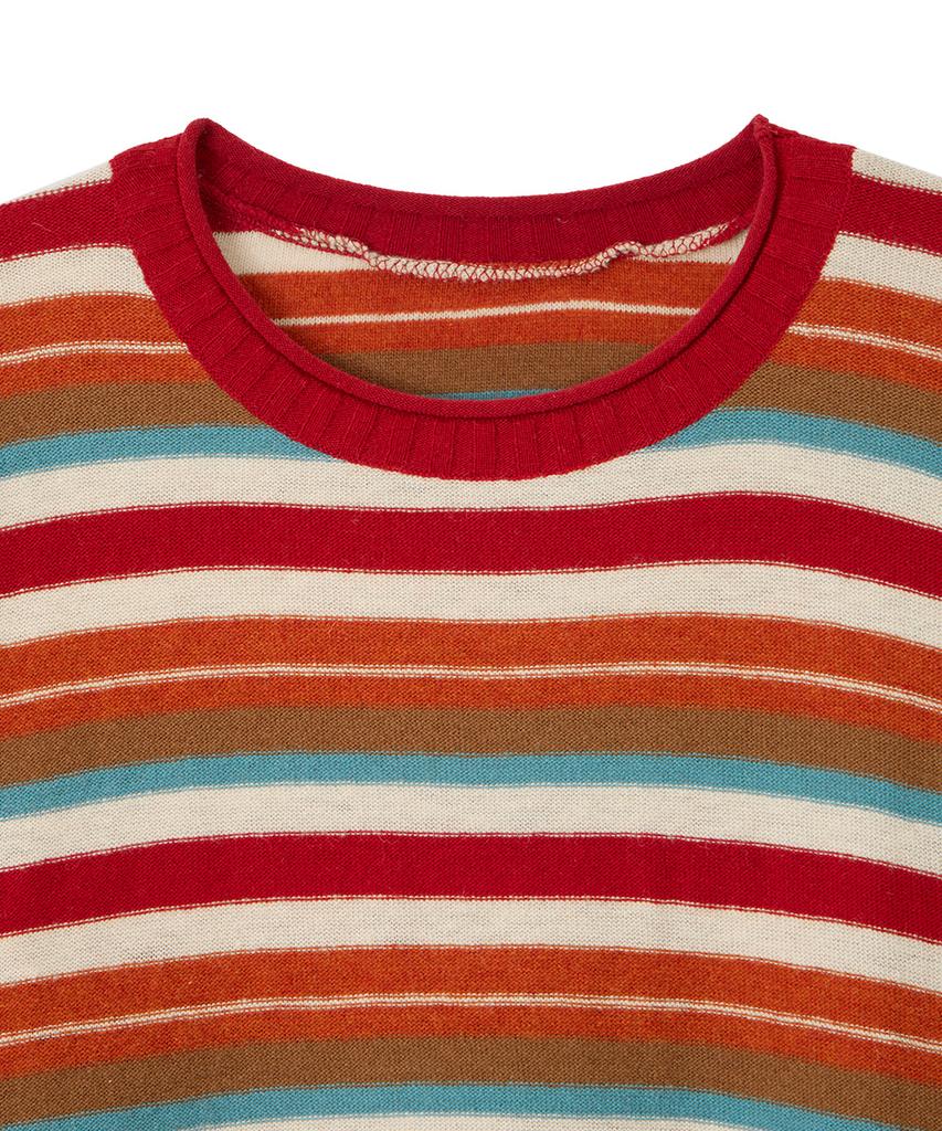 Dandel Dd Mori Stripe Damaged Knit (Red)