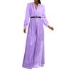 Damenmode V-Ausschnitt Langarmbluse Elegant Und Anmutig Tailliert Für Eine Schmeichelhafte Silhouette Paillettenverzierter Weiter Hosenanzug