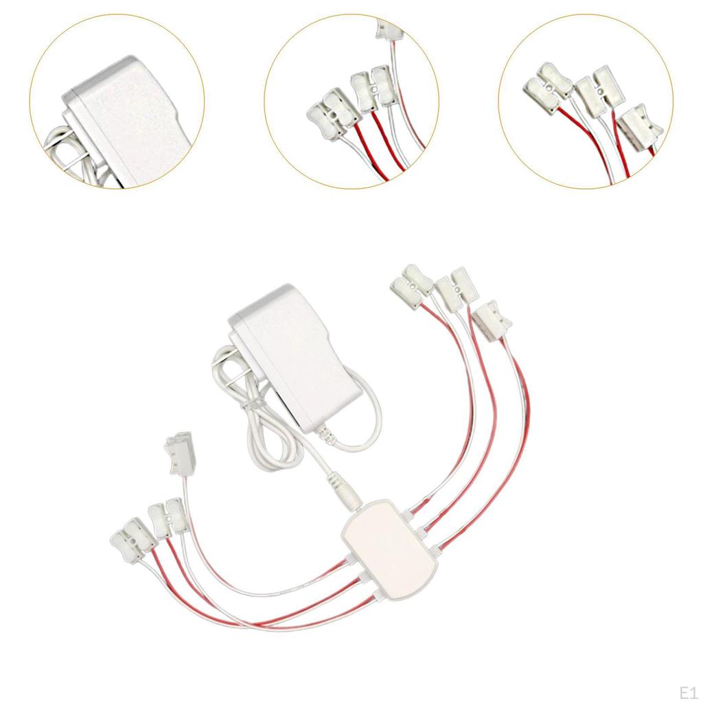 3V 1A Power Supply US Plug 6 Ports Cable Lighting Wiring Kit for Micro Landscape Model Hobby