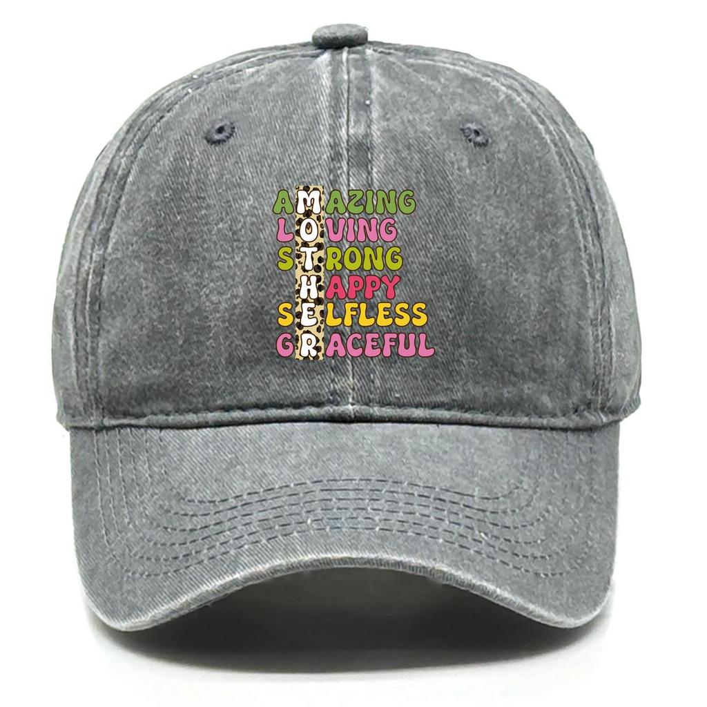 MOTHER" Print Snapback Sun Hat, Mother's Day Flat Cap Raw Brim Inelastic Sun Visor Adjustable Strap Adjustable Baseball Hat