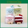 Plush Red Cake Keyring Pp Cotton Fill Soft Toy For Kids Birthday Idea Gift