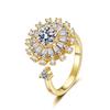 Europese & Amerikaanse Kleine Margriet Roterende Zirkonia Ring - Cool, Veelzijdig, Volledig Diamant Ontwerp voor Vrouwen