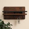 Wall Mounted Wooden Key Holder Floating Shelf Clothes Storage Rack Coat Hook  Home Decor