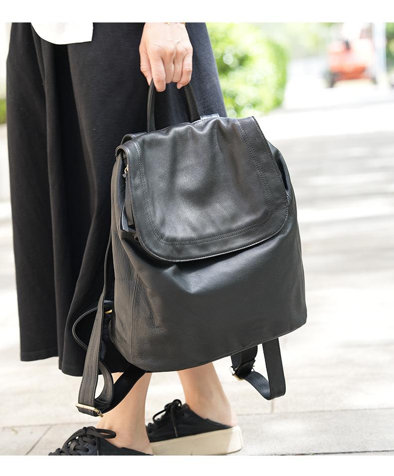 Кожаная женская сумка Рюкзак большой емкости Легкий повседневный commuting рюкзак Сумка из коровьей кожи