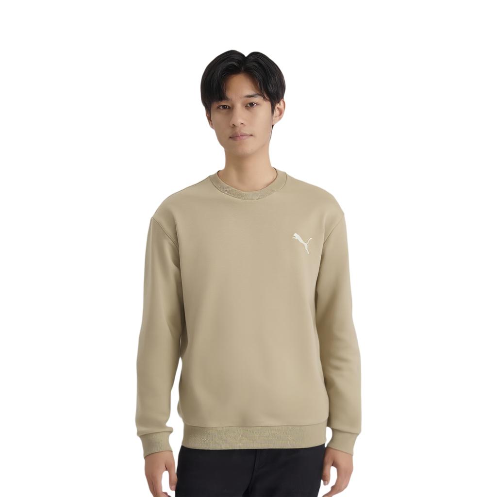 Puma Düz Renk Outdoor Günlük Spor Bisiklet Yaka Kazak Vintage Sweatshirt Erkek sweatshirt Kavrulmuş Badem 677222-83