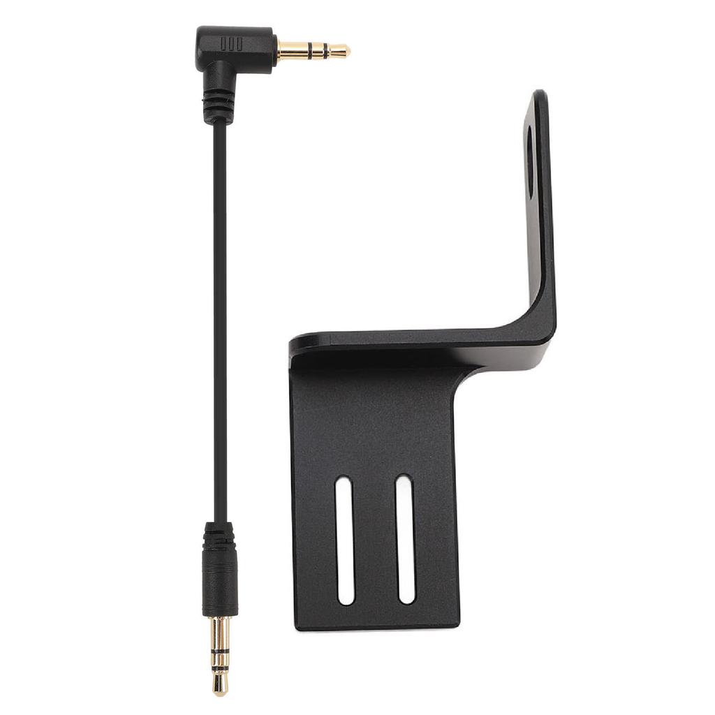 Action Camera Mic Extension Mount Aluminum Alloy Camera Microphone External Holder with Cable for