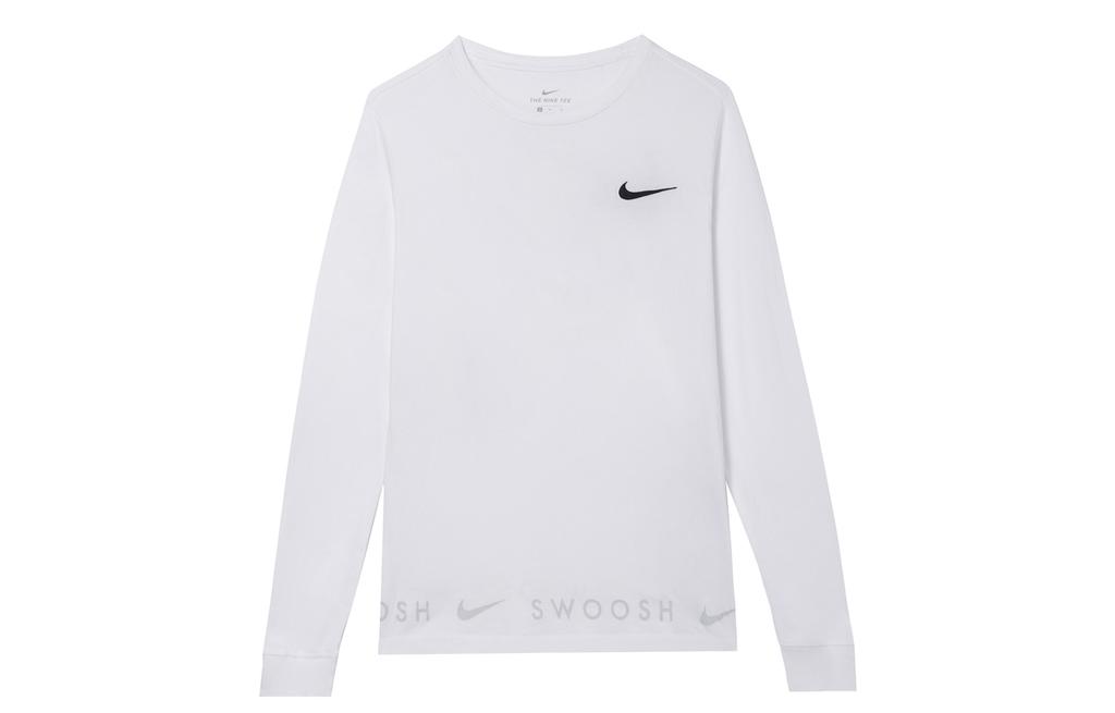 Nike T Shirts Men's White Crew Neck Moderate Straight Fit DA0336-100