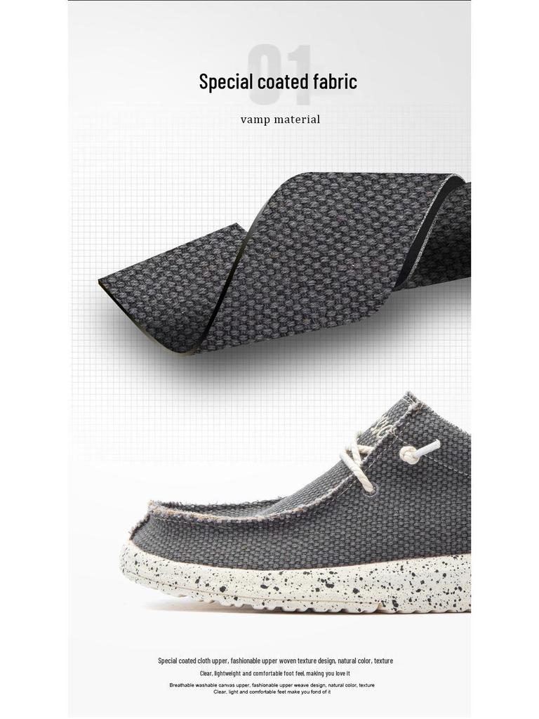 Men’s Plus-Size Canvas Casual Loafers - European Style Driving Shoes