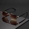 New Box Frameless Men's Sunglasses Metal Fashion Sunglasses Women's European and American UV Protection Advanced Sense