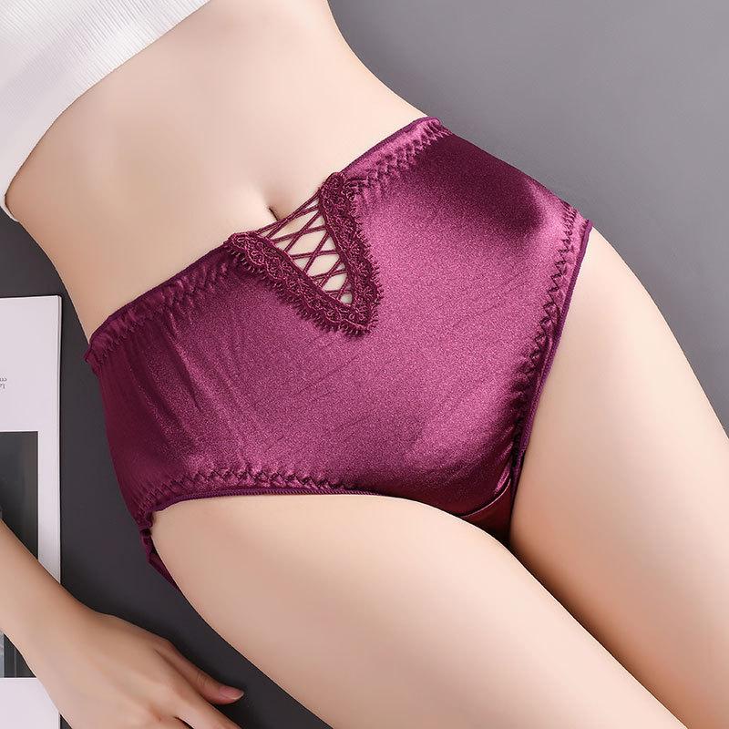 Braguitas Sexy de Encaje Hueco para Mujer Tallas Grandes de Verano de Cintura Alta Sin Marca Transpirables