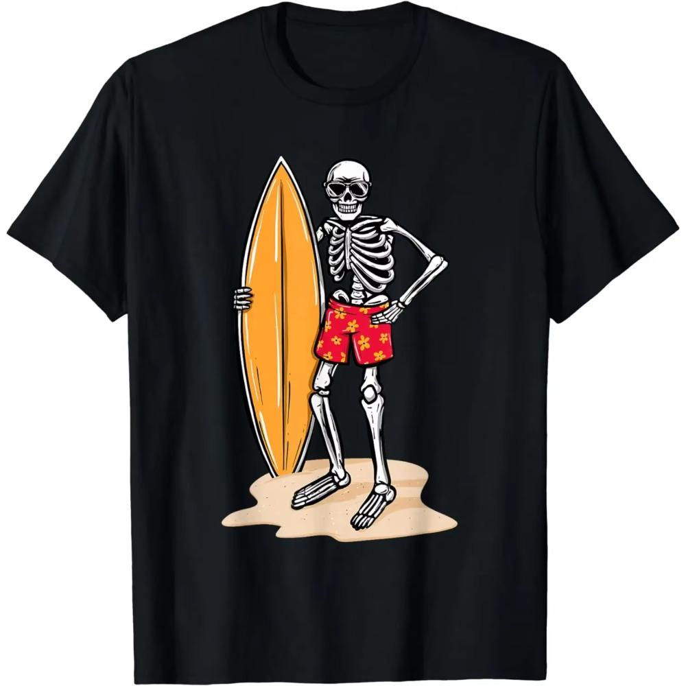 

Skeleton Surfer Ocean Surfboard Surfing Board Lover Surfboarding T-Shirt for Men Women Holiday Graphic T Shirts XXXXXL
