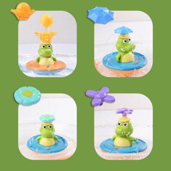 Automatic Spraying Crocodile Bath Toy LED Light & Rotating Shower Head Fun Bathtub Fountain Toy for Boys Girls