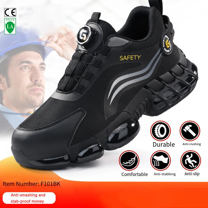 

Comfortable Breathable Safty Work Shoes Men Anti-smashing Puncture Anti Slip Soft Sole Selective Buckle Protective Shoes 46