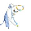 Korean Style Blue Dachshund Puppy Braided Rope Charm Keychain Pendant