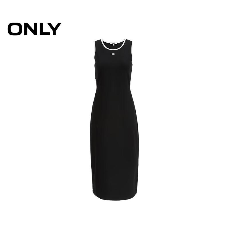 ONLY 2025 Winter Casual Color Block Round Neck Sleeveless Midi Dress