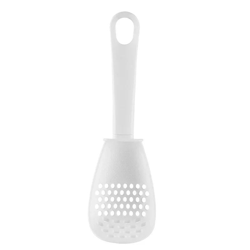 Multifunctional Cooking Spoon Kitchen Strainer Scoop To Cut Garlic Hanging Hole Potato Garlic Press Egg Tool Kitchen Accessory