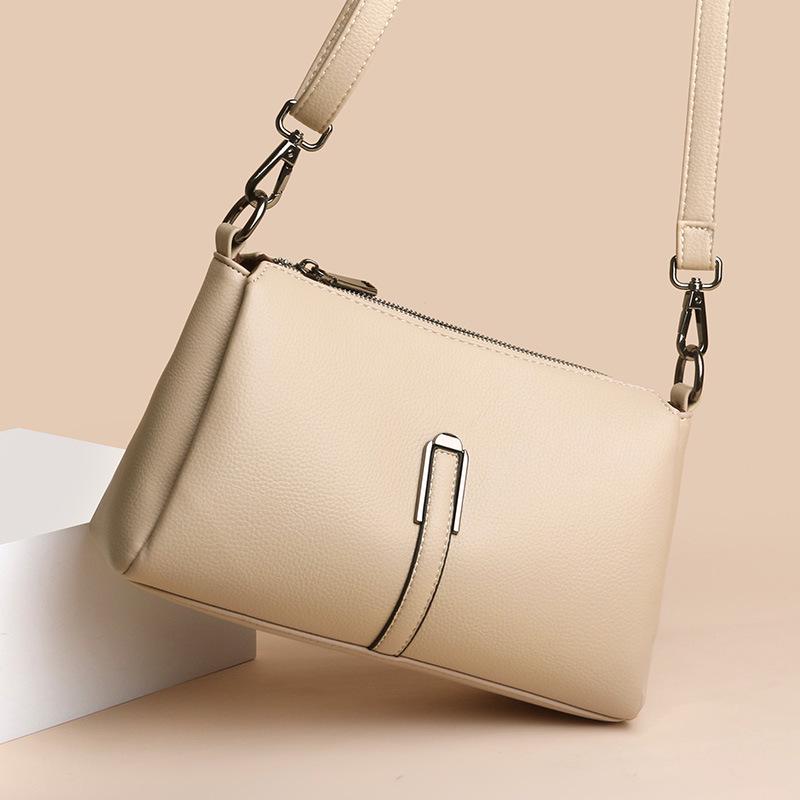 2026 Women's Versatile Crossbody Bag: Multi-layer, Large Capacity, Soft Leather, Small Square Design for Underarm or Shoulder