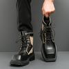 Men Business Versatile Chelsea Boots Comfortable  Fashionable Big Head Thick Bottom Leather Boots Outdoor Training Boots Men