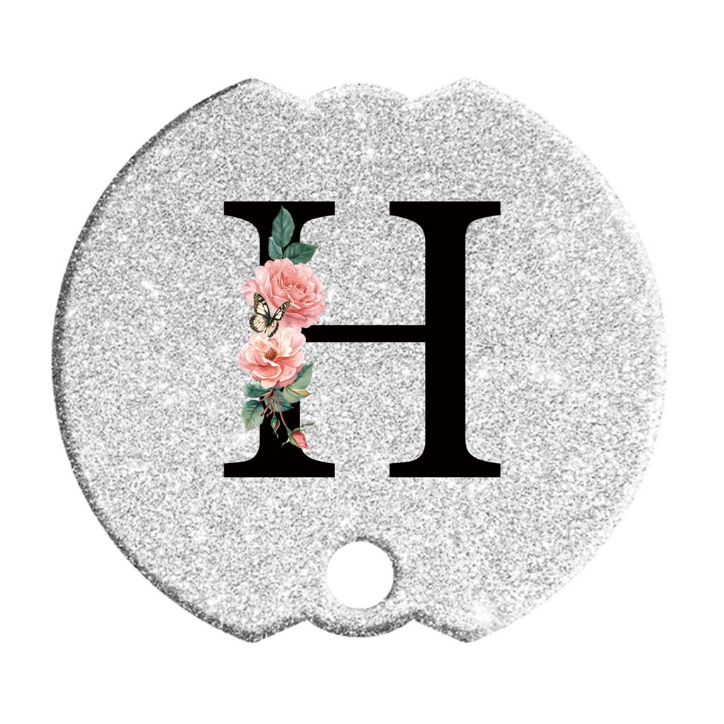 Tumblers Name Plates for Stanley Tumblers 40 Oz Cup Lid H2.0,Cup Lid Topper Round Acrylic Name ID Plate Glitter Silvery