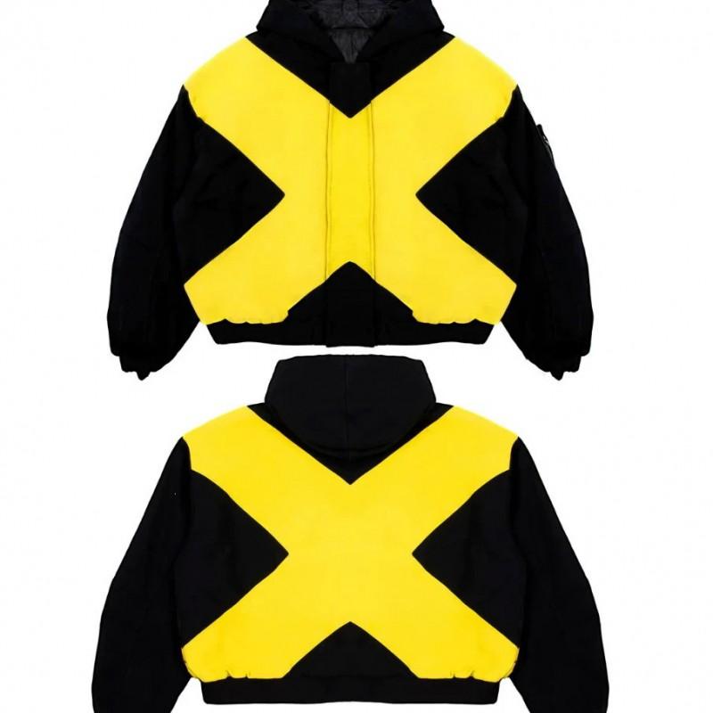 Y2K Vintage Oversized X Color Block Mikina Unisex Krátká Streetwear Mikina