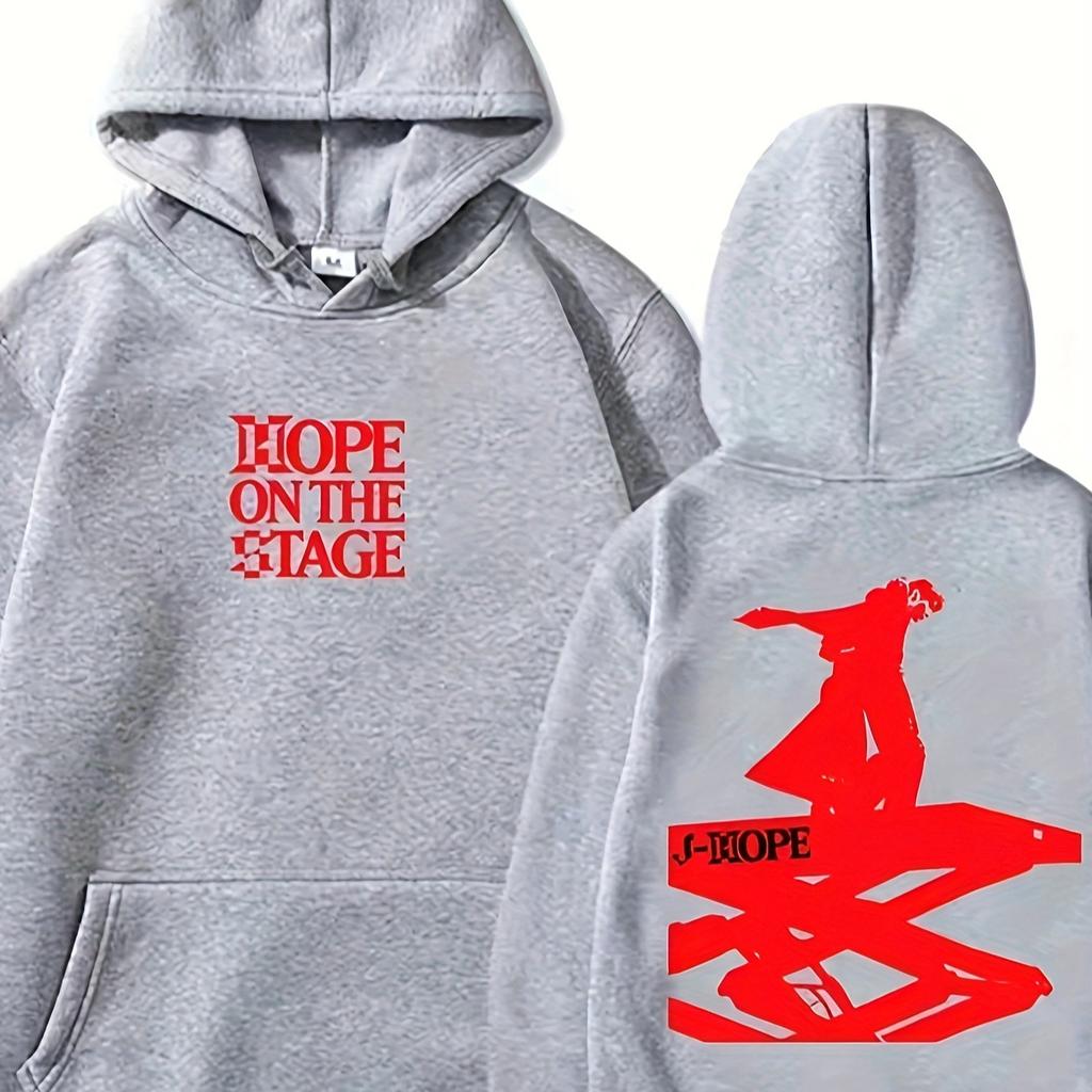 J-Hope 2026 Stage Tour Official Merchandise Hoodie - Korean Rapper' Iconic Signature & Lettering Print, Loose Fit Hooded