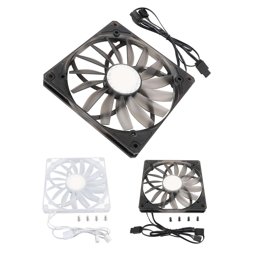 140mm ARGB PWM Fan Ultra Thin Fan Speed 300‑1100RPM 76.5CFM Hydraulic Bearing Silent Computer Case Fan 15 Blade ABS for Office