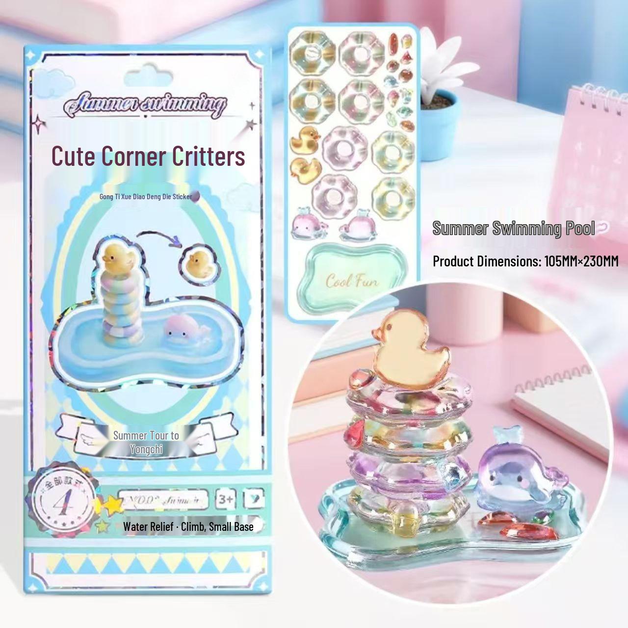 Douyin Style 3D Cute Corner Sticker & DIY Crystal Stacking Toy Ornament