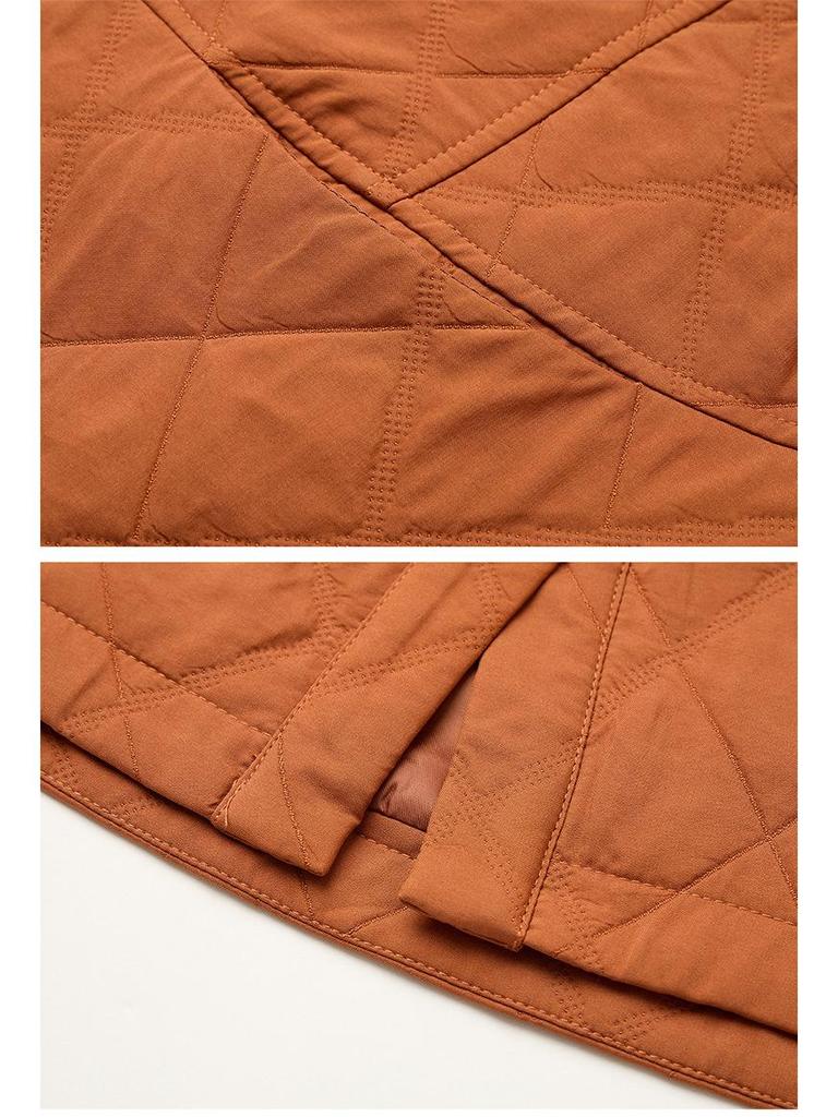 2024 Early Autumn Quilted Lapel Coat - Long Sleeve, Versatile, Slimming, Short Outerwear for Women