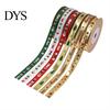 Seasonal Foil Ribbon for Party Decor Christmas Gold Ribbon, Merry Decorative Fabric Glittering Text Holiday Gift Packing, Xmas Decorations Stamping