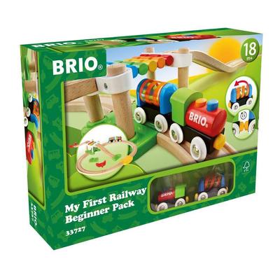 BRIO Railway My First Beginner Set 18 Ages 1 and a Half and Up Toy Wooden 33727 [Total Pieces] (Train Rail)